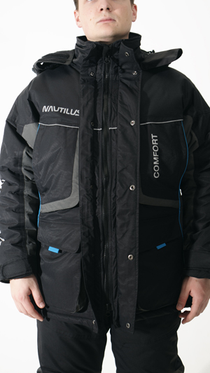 Костюм зимний Nautilus Comfort (мембрана WinTex) t 0/ -25°С Black/Blue р-р  L